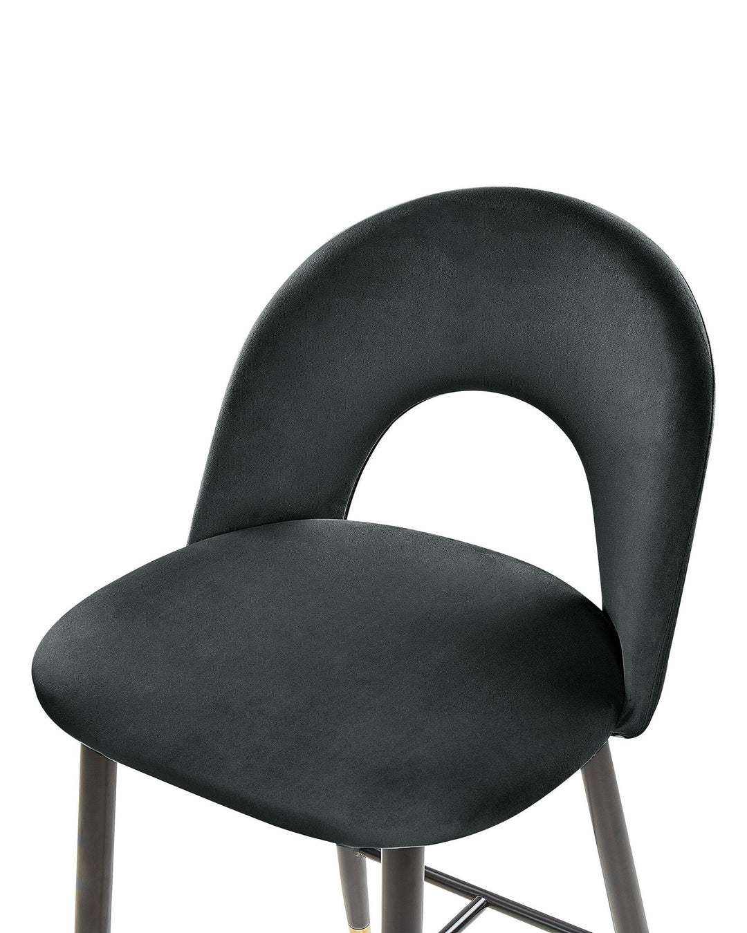 Bar Chair Set of 2 Velvet Black Falton