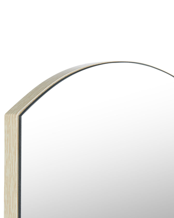 Standing Mirror with Shelf 35 x 150 cm Light Wood Cherbourg