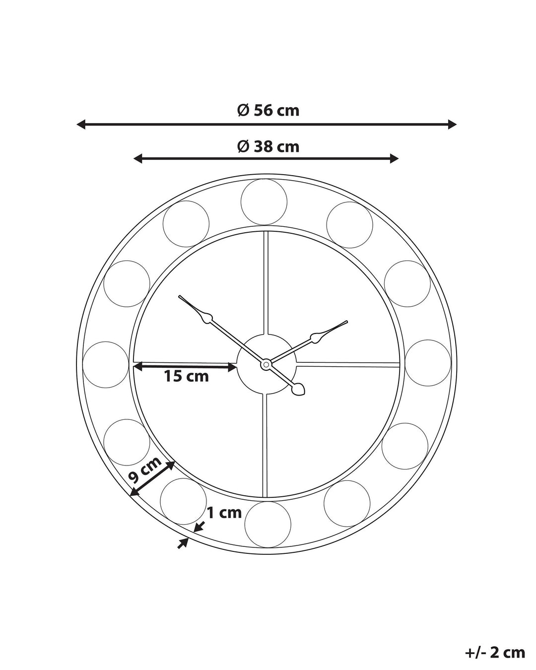 Iron Skeleton Wall Clock ø 56 cm Multicolour Reiden