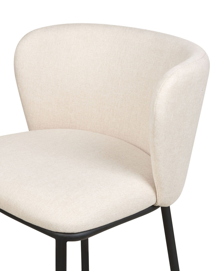 Bar Chair Set of 2 Fabric Off-White Mina