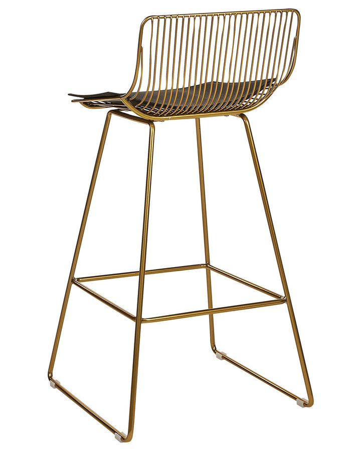 Bar Chair Set of 2 Metal Gold Fredonia