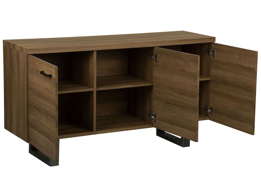 3 Door Sideboard Dark Wood Timber