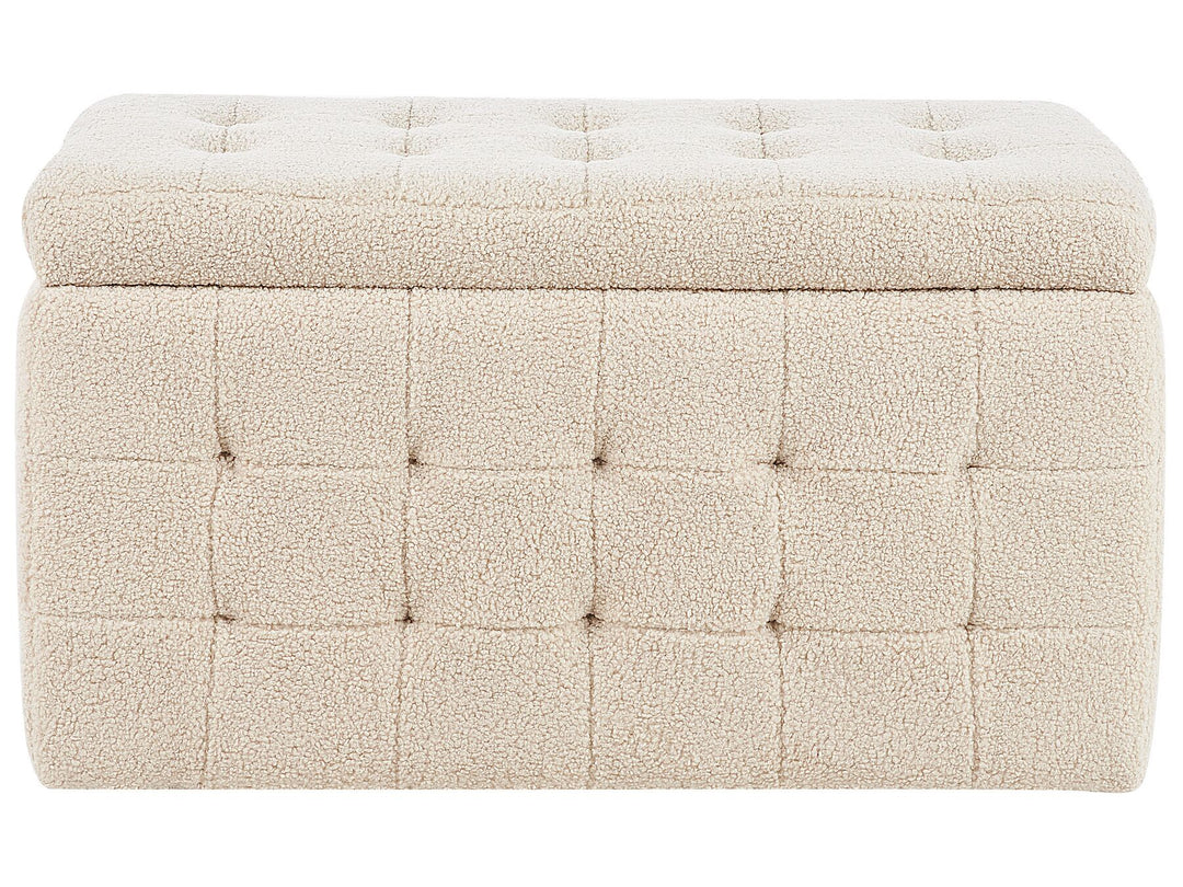 Boucle Storage Ottoman Beige Michigan