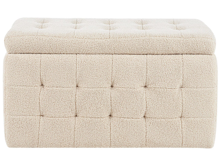 Boucle Storage Ottoman Beige Michigan