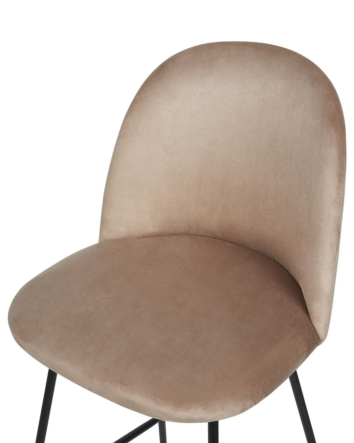 Bar Chair Set of 2 Velvet Taupe Arcola