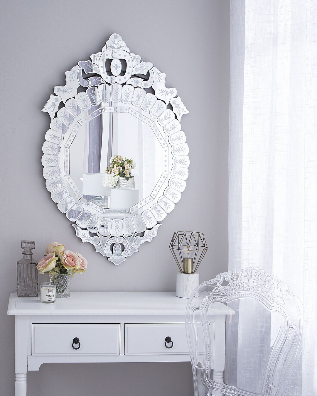 Wall Mirror 100 cm Silver Craon