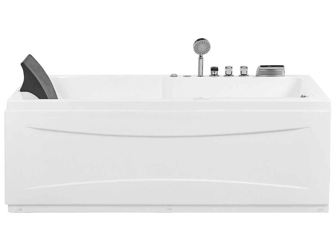 Left Hand Whirlpool Bath with LED 1690 x 810 mm White Artemisa