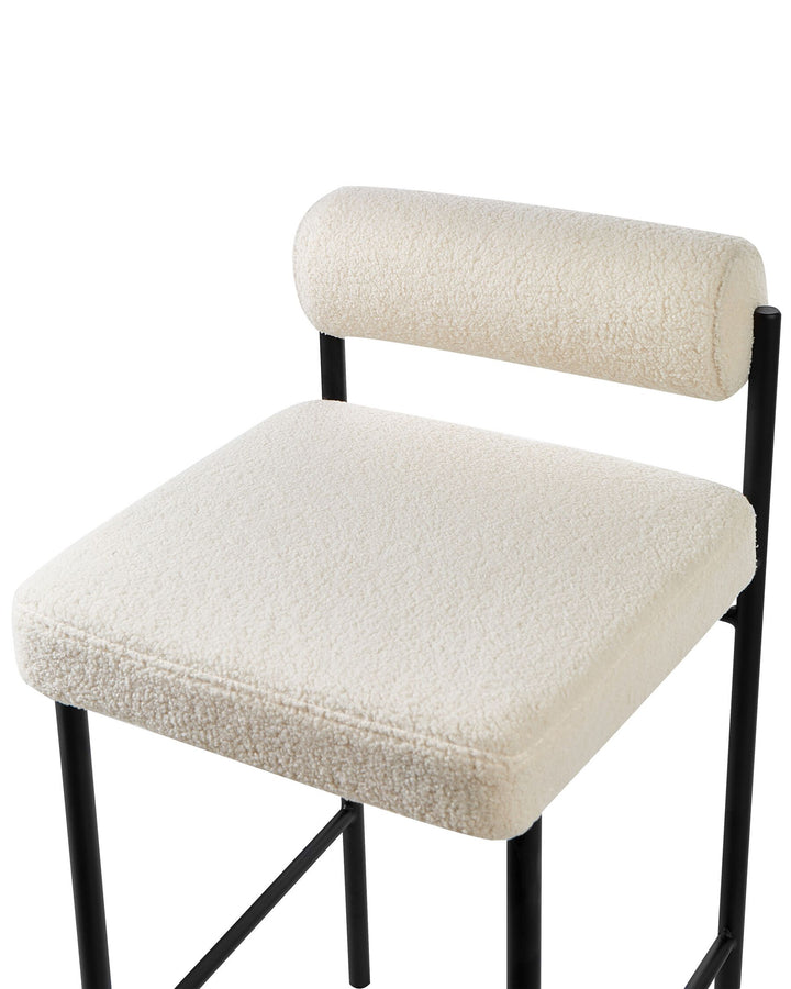 Bar Chair Set of 2 Boucle Off-White Amaya