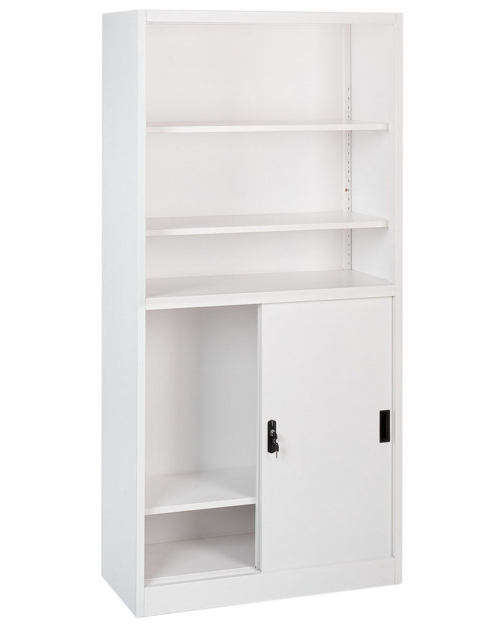 2 Door Storage Cabinet with Shelves White Muscovite