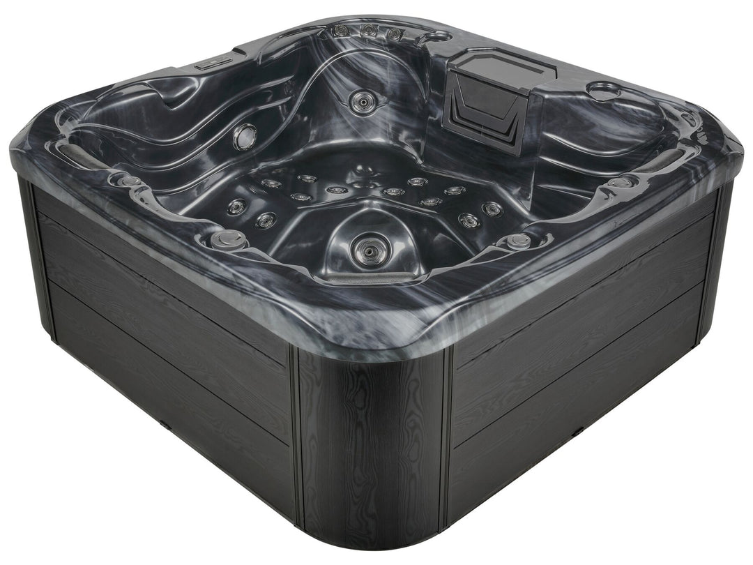 Square Hot Tub with LED Grey Lastarria