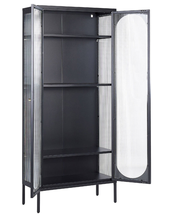 Steel Display Cabinet Black Foxton