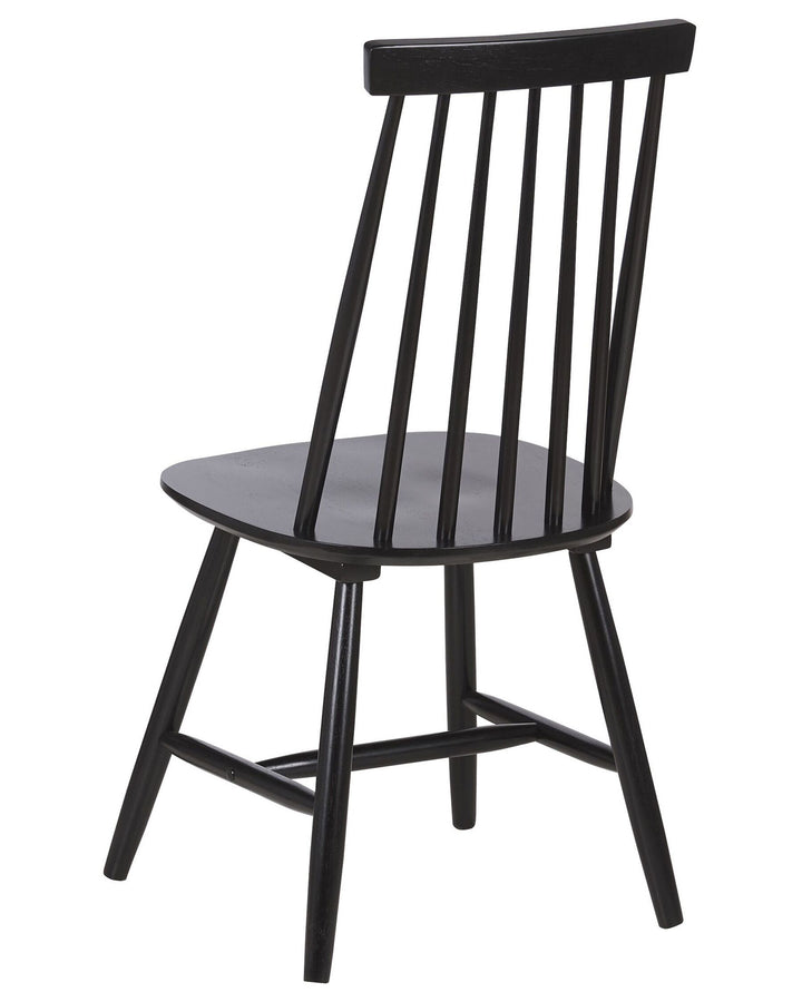 Rubberwood Dining Chair Set of 2 Black Burbank