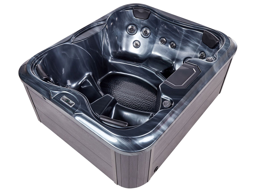 Square Hot Tub with LED Grey Arcelia