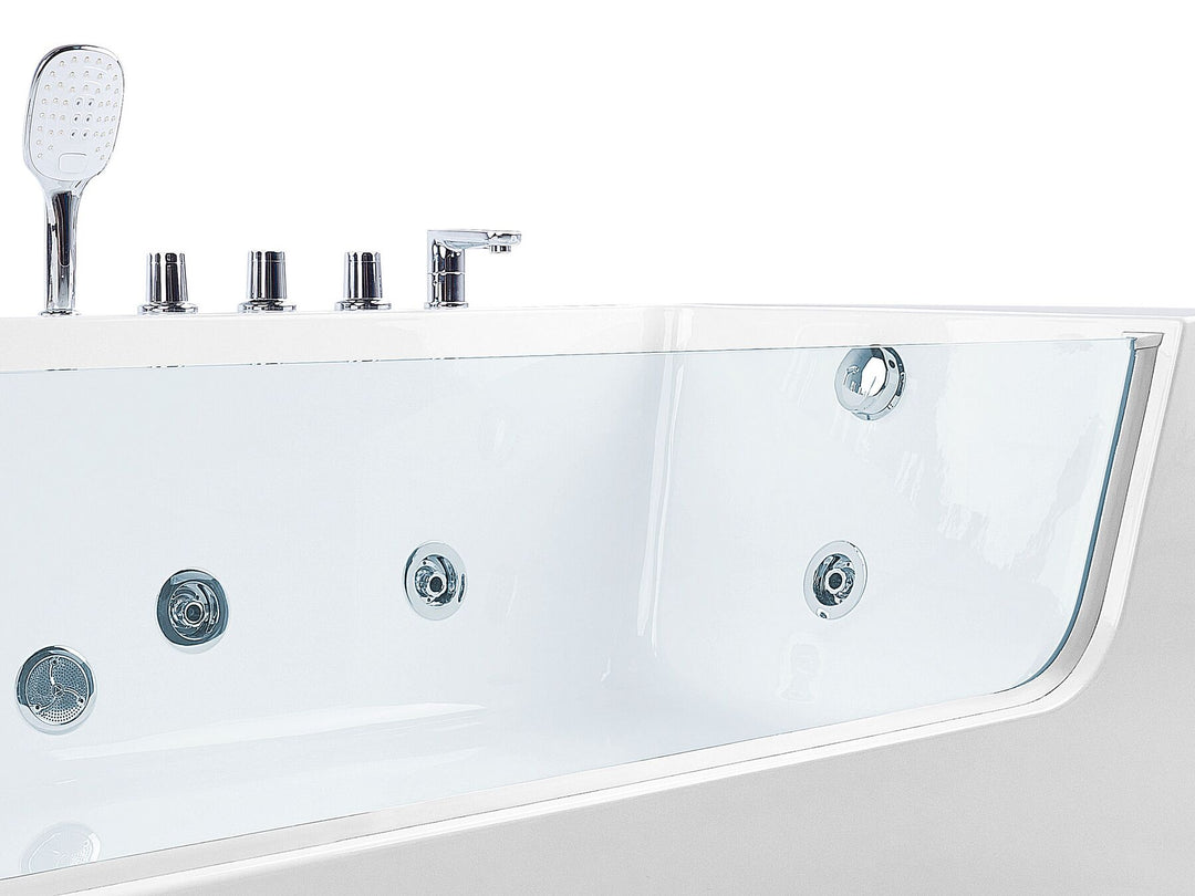 Left Hand Whirlpool Corner Bath 1700 x 800 mm White Puquio