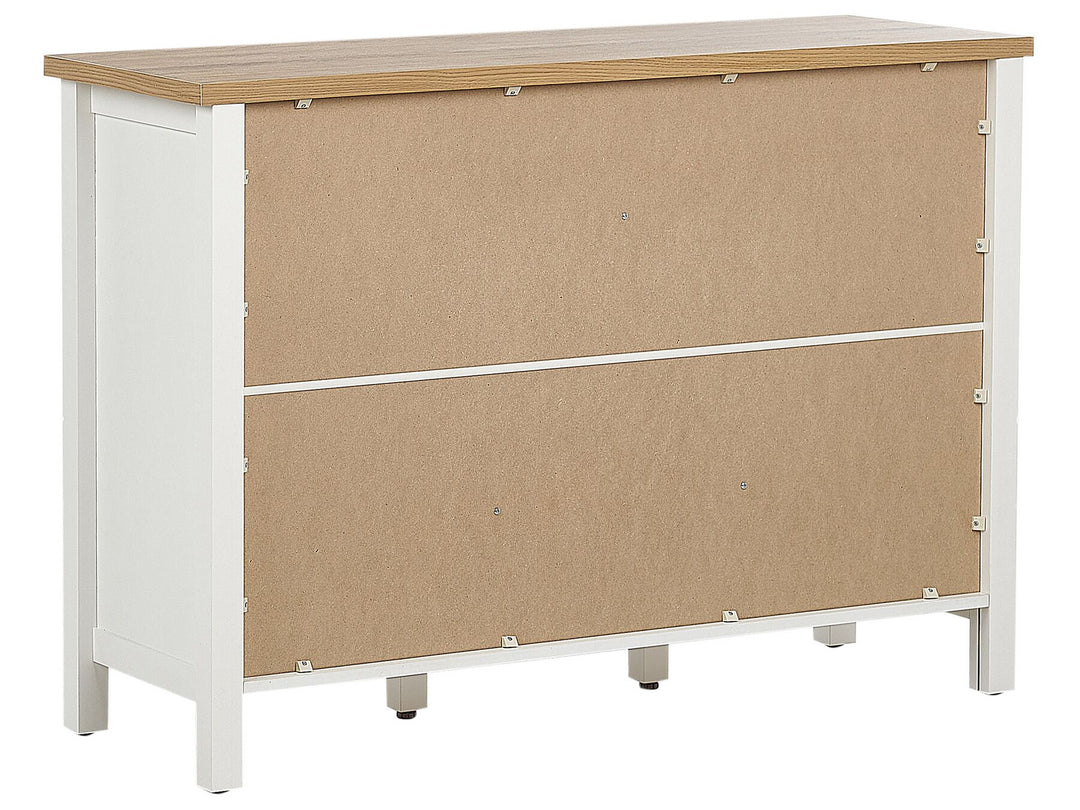 2 Drawer Sideboard White and Light Wood Atoca