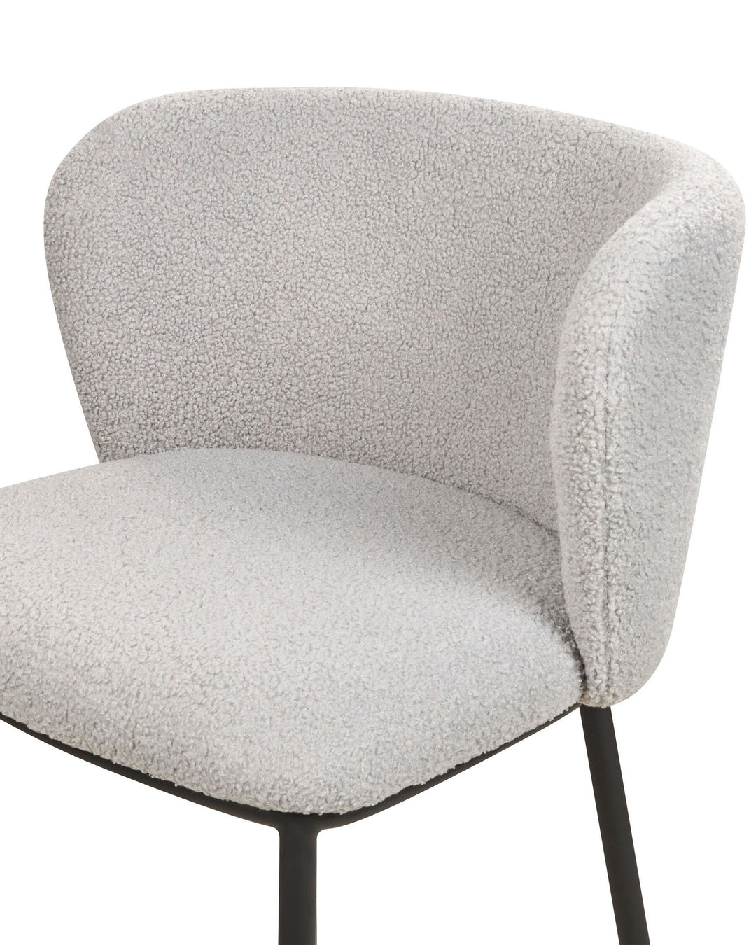 Bar Chair Set of 2 Boucle Light Grey Mina