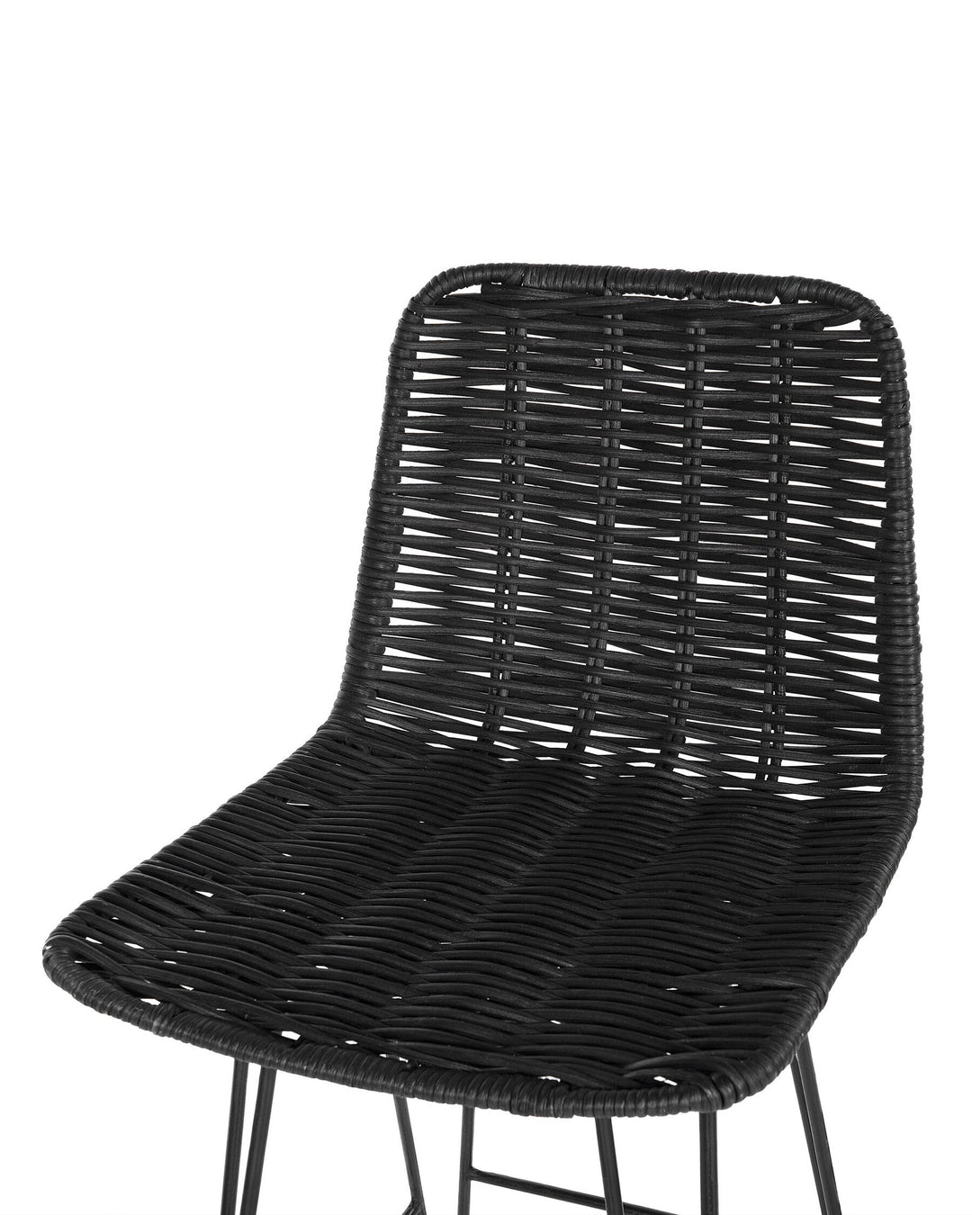 Bar Chair Set of 2 Rattan Black Cassita