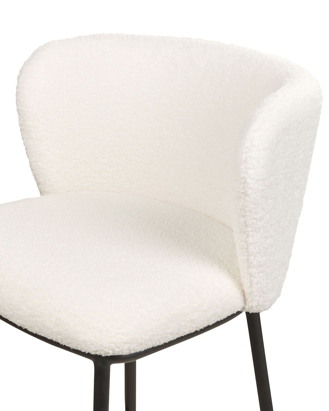 Bar Chair Set of 2 Boucle White Mina