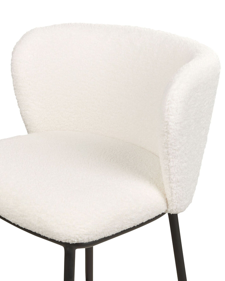 Bar Chair Set of 2 Boucle White Mina