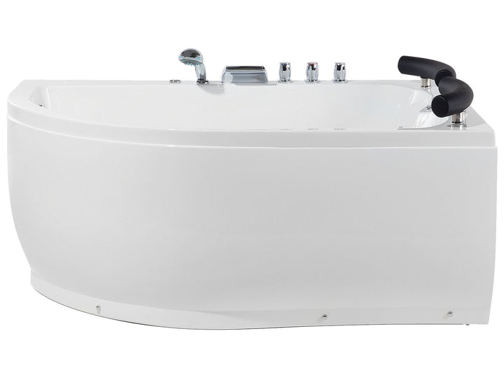 Left Hand Whirlpool Corner Bath with LED 1580 x 1130 mm White Paradiso