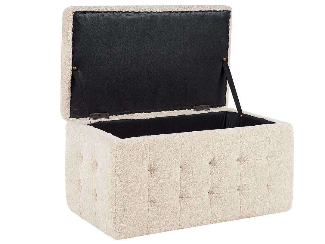 Boucle Storage Ottoman Beige Michigan