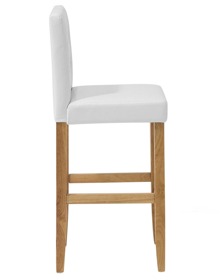 Bar Chair Set of 2 Faux Leather Off-White Madison