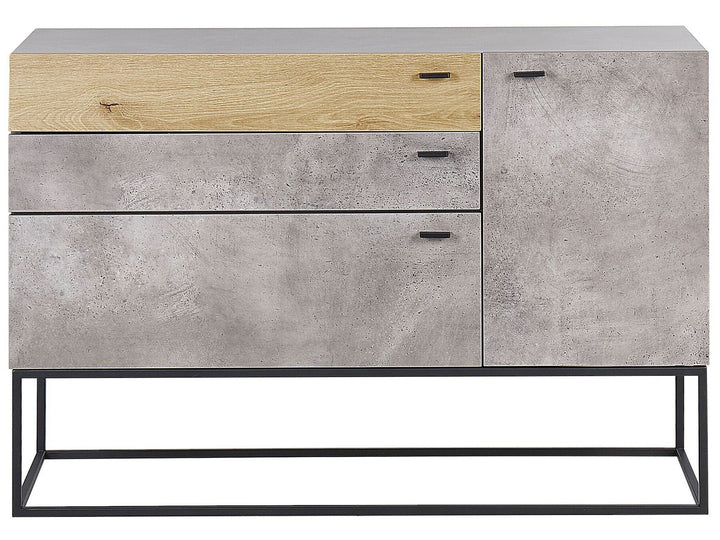 3 Drawer Sideboard Grey with Light Wood Arietta