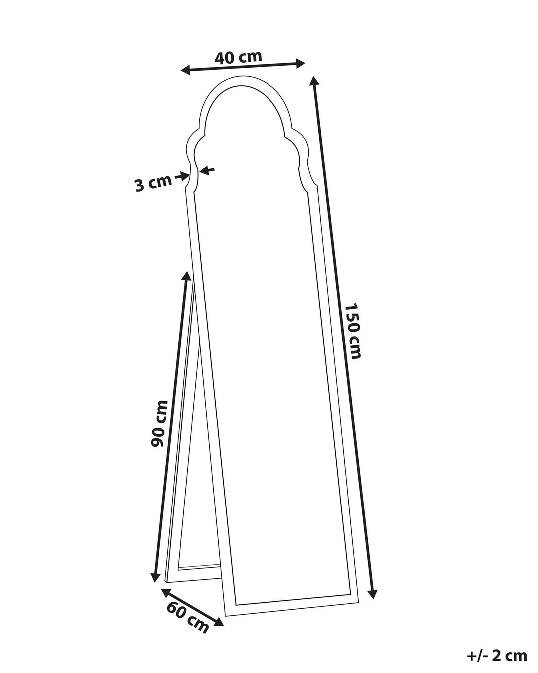 Standing Mirror 40 x 150 cm Black Chatillon