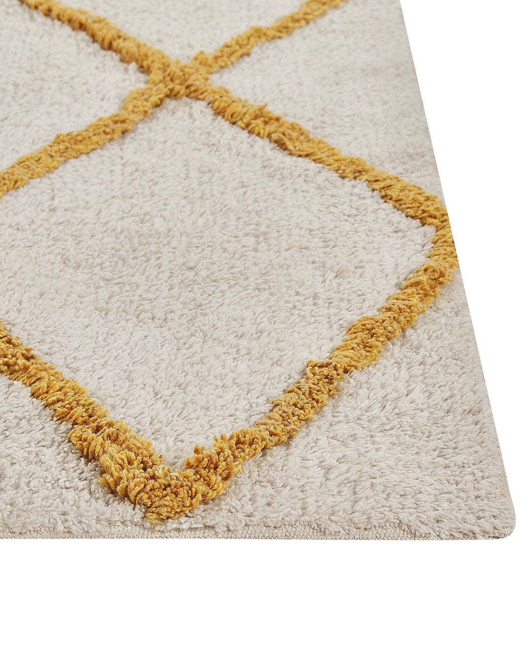 Shaggy Cotton Area Rug 160 x 230 cm Off-White and Yellow Beyler