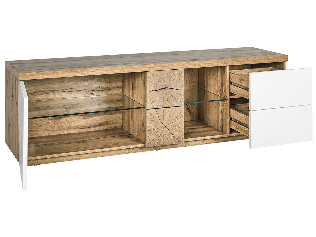 TV Stand Light Wood and White Farada