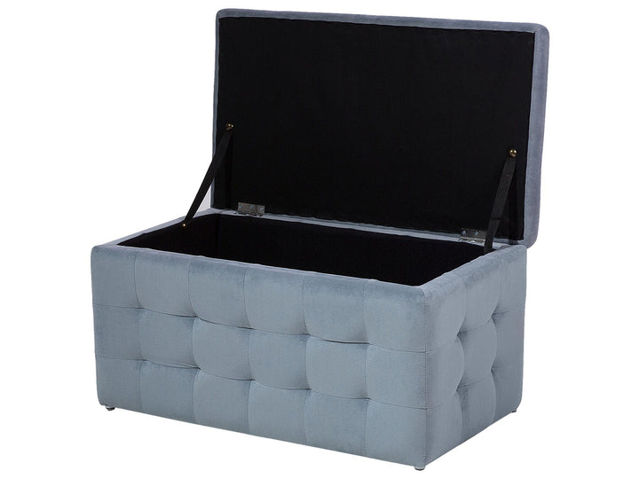 Velvet Storage Ottoman Grey Michigan