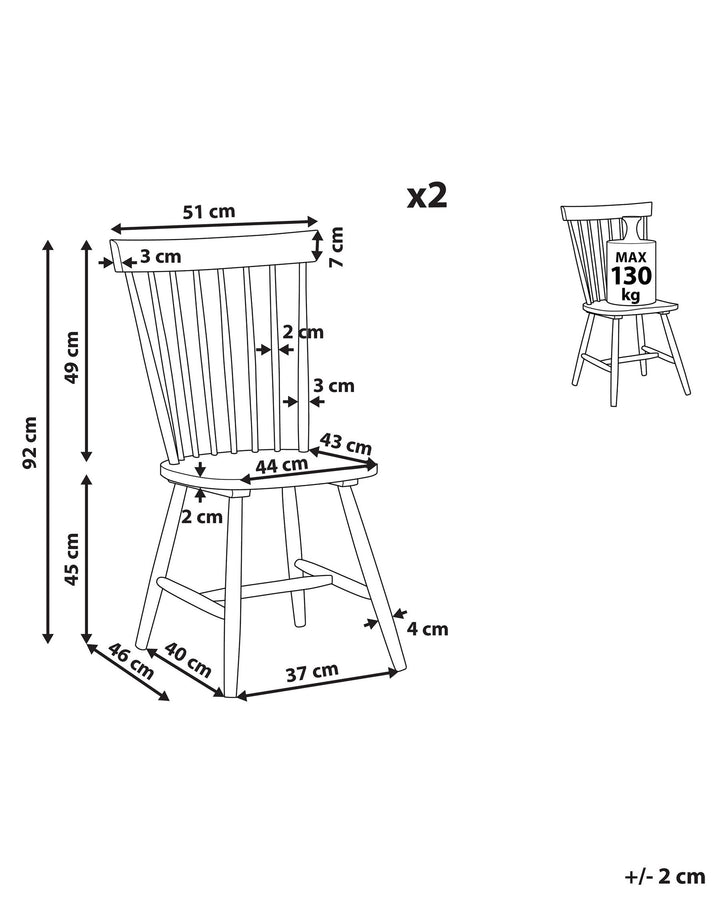 Dining Chair Set of 2 Black Burges