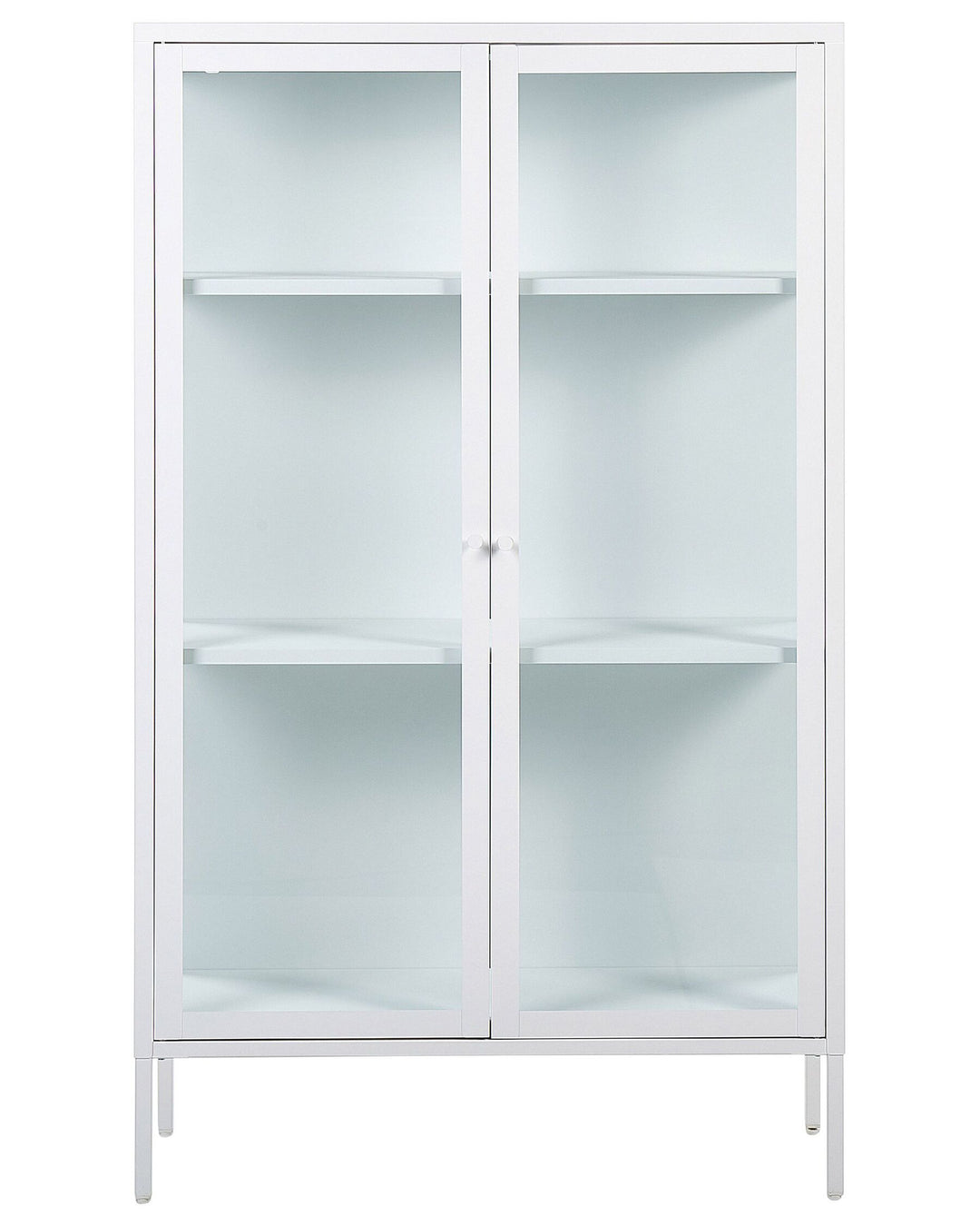 Steel Display Cabinet White Nash