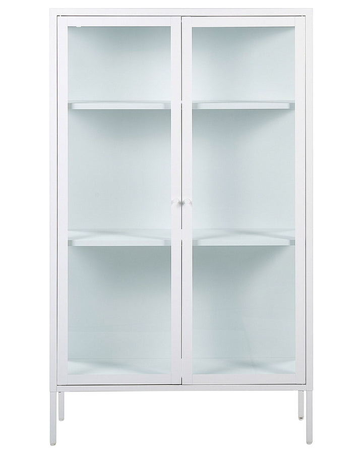 Steel Display Cabinet White Nash