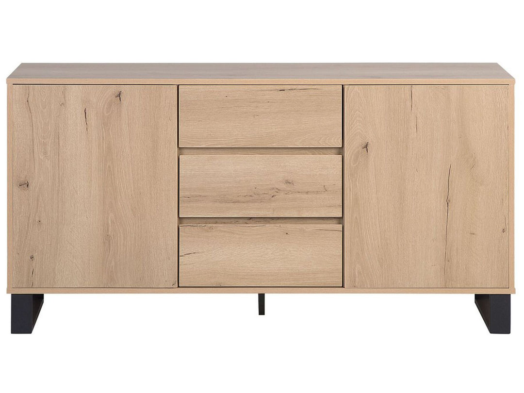 3 Drawer Sideboard Light Wood Elda