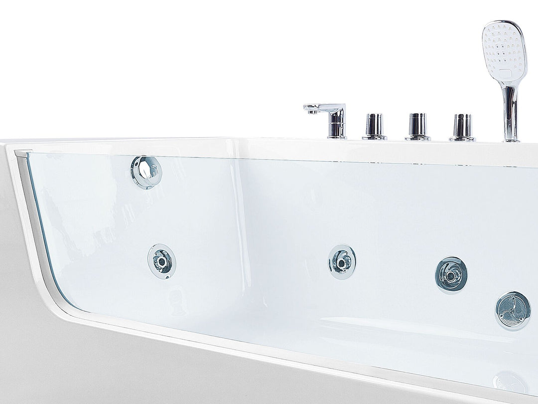 Right Hand Whirlpool Corner Bath 1700 x 800 mm White Puquio