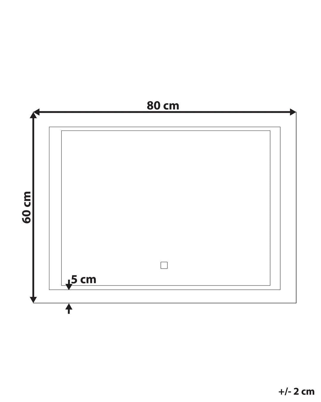 LED Wall Mirror 60 x 80 cm Silver Eyre