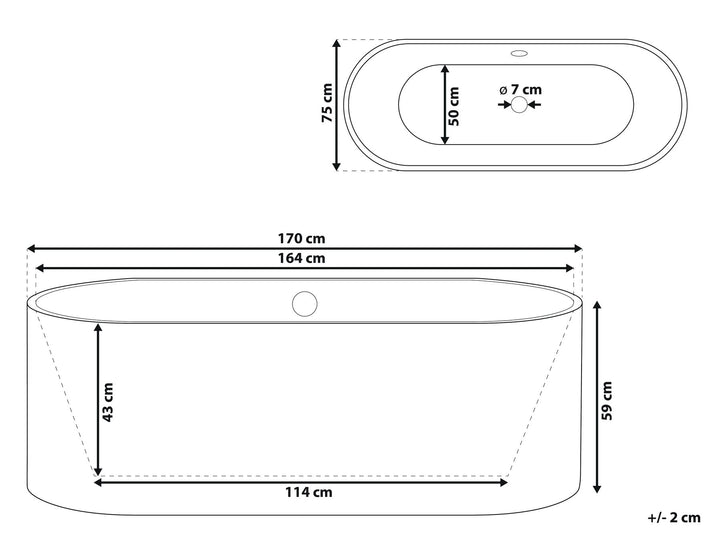 Freestanding Bath 1700 x 750 mm White Catalina