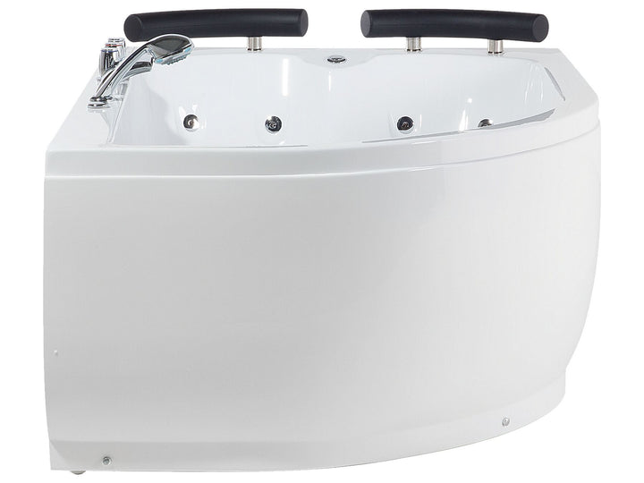 Left Hand Whirlpool Corner Bath with LED 1580 x 1130 mm White Paradiso