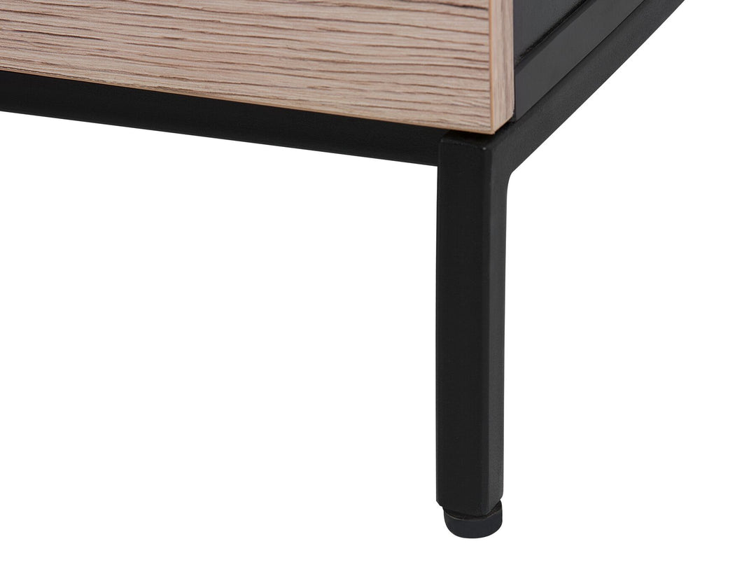 TV Stand Light Wood with Black Sydney