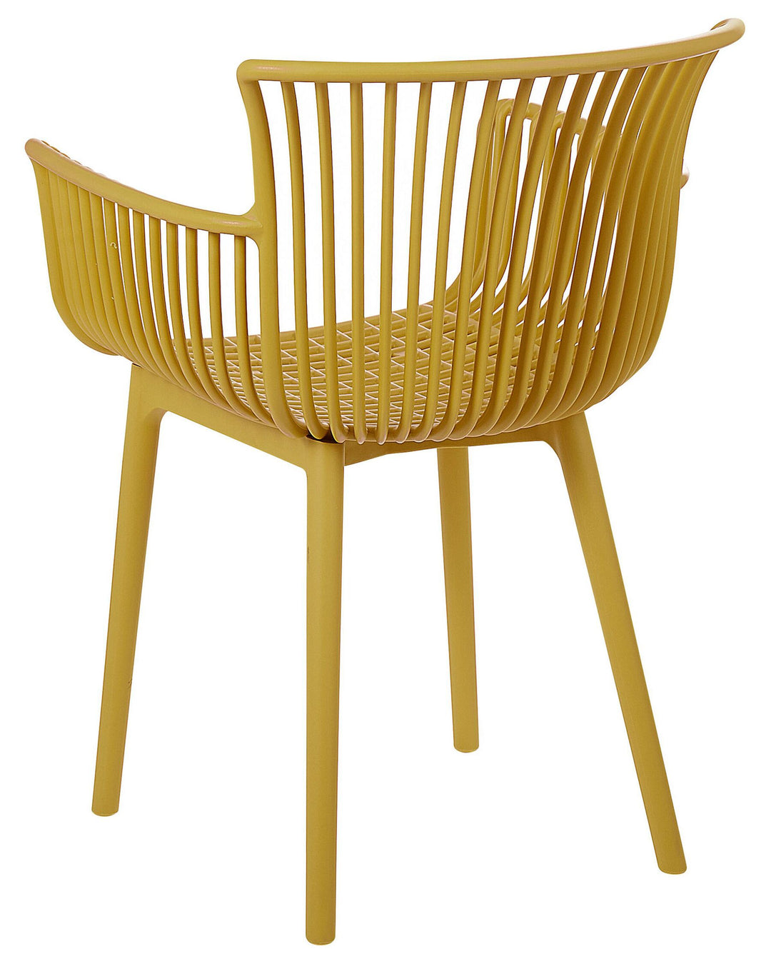 Set of 4 Plastic Dining Chairs Yellow Pesaro