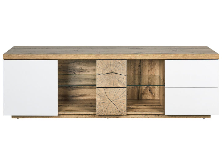 TV Stand Light Wood and White Farada