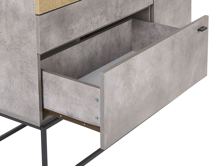 3 Drawer Sideboard Grey with Light Wood Arietta