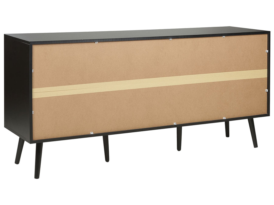 Rattan 3 Door Sideboard Black Opoco