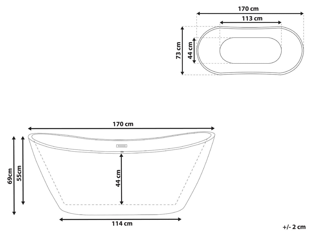 Freestanding Bath 1700 x 690 mm White Callao