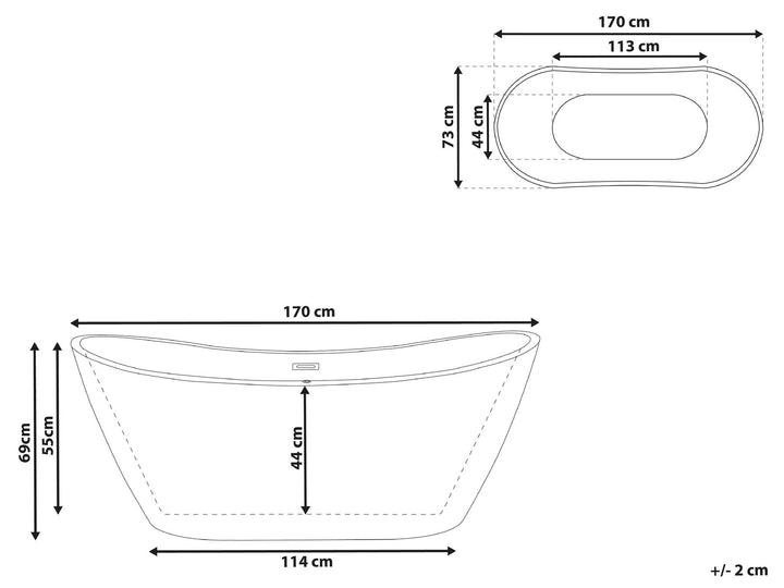 Freestanding Bath 1700 x 690 mm White Callao