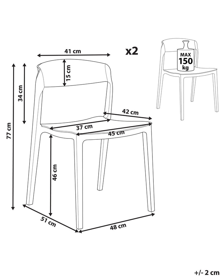 Dining Chair Set of 2 White Somers