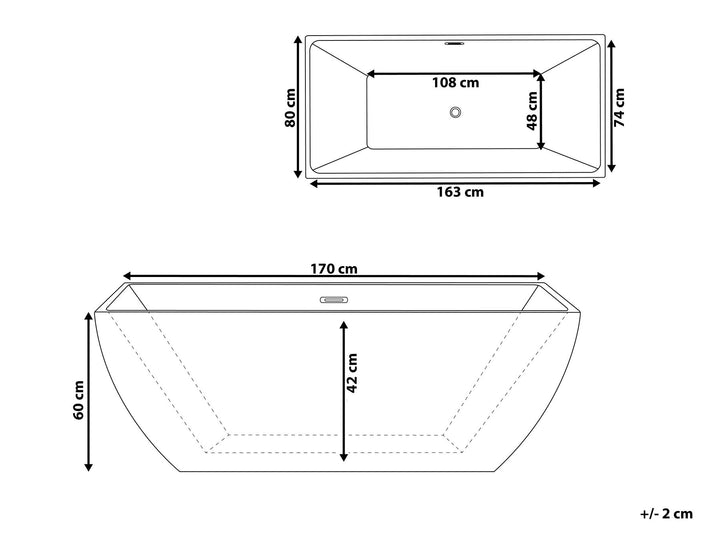 Freestanding Bath 1700 x 800 mm White Cabruna