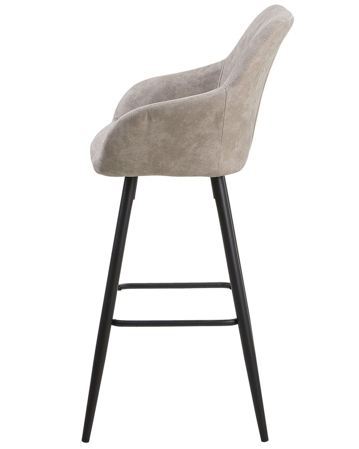 Bar Chair Set of 2 Fabric Beige Darien