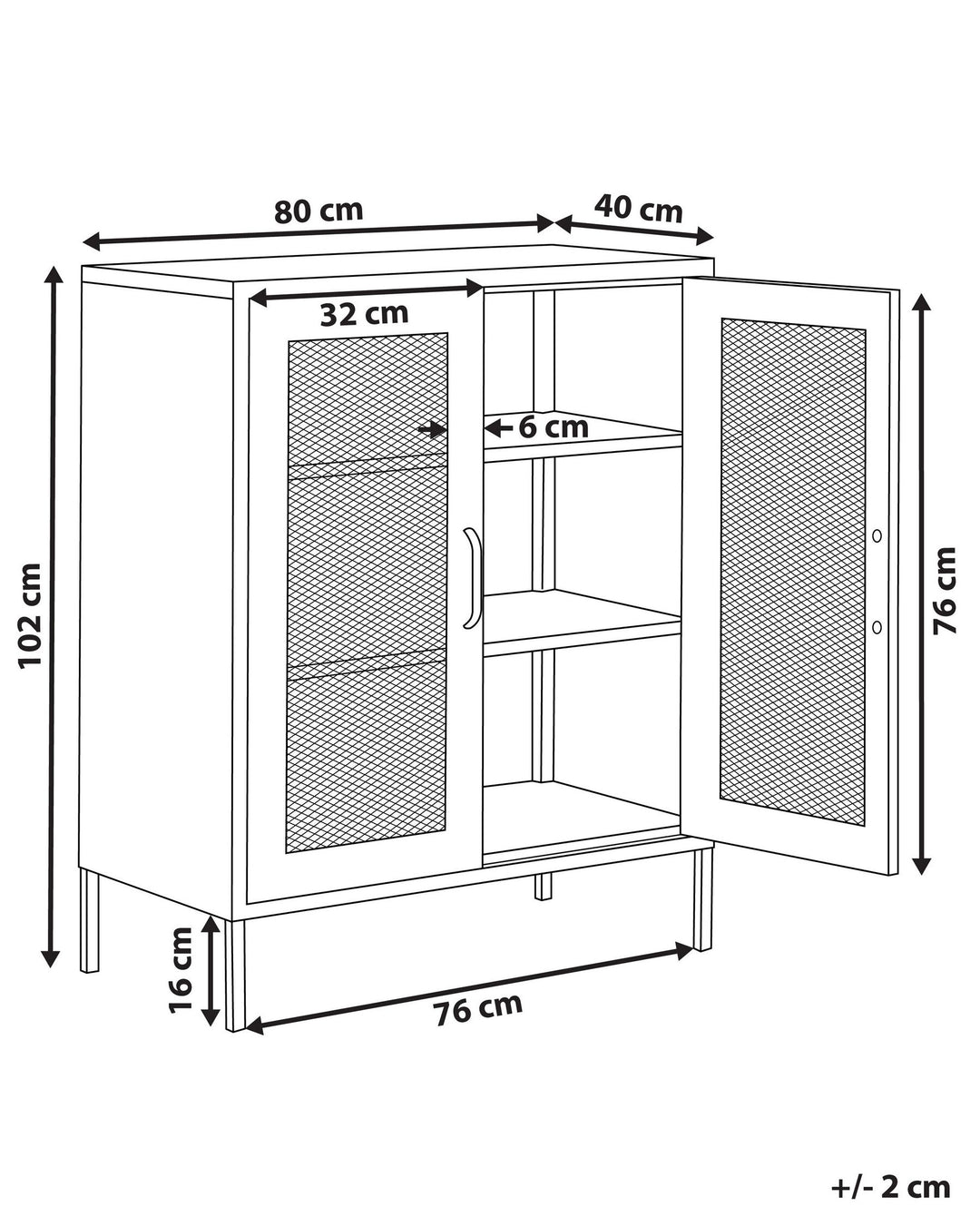 Steel Sideboard White Wakatipu